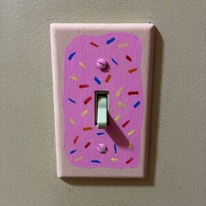 Strawberry Milkshake Pop Art Painted Light Switch